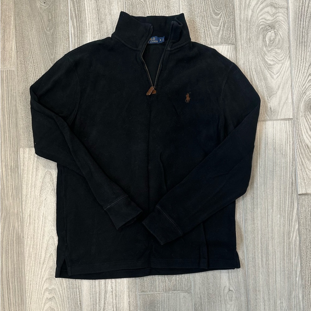 Polo Ralph Lauren Black Brown Pony Quarter Zip Men’s Trending!